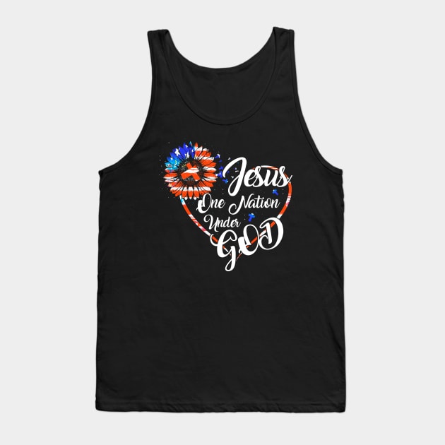 Jesus One Nation Under God Tank Top by Nifty T Shirts